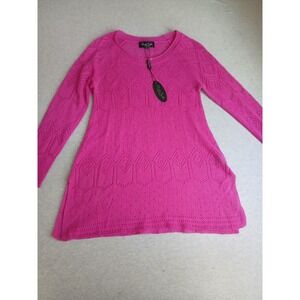 Claudia Nicole Sweater XS 100 Cashmere Pointelle Knit Lightweight Layers New